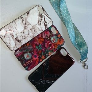 3 iPhone 7 cases and landyard!